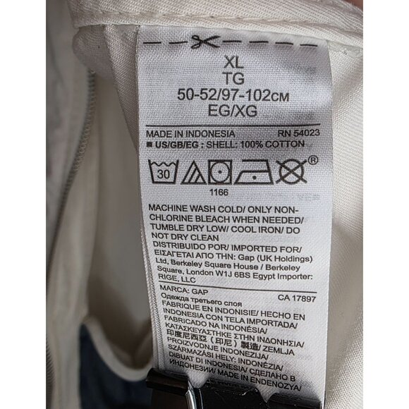 GAP Cotton Harrington Jacket XL Snow Cap White Zip Front Casual - Picture 4 of 10